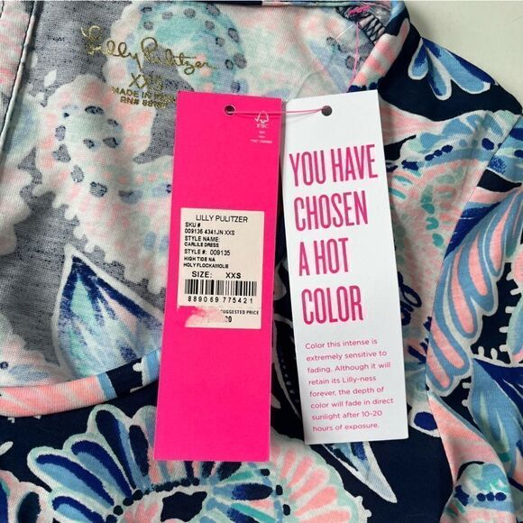 Lilly Pulitzer NWT Carlile Dress High Tide Navy XXS - Picture 9 of 14